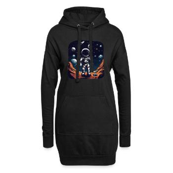 Der Astronaut - Hoodie-Kleid - Schwarz - Vorne