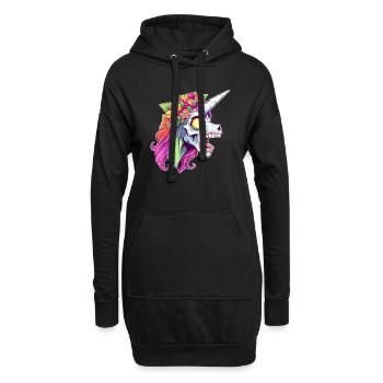 Zombicorn Zombie Unicorn Halloween - Hoodie-Kleid - Schwarz - Vorne