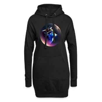 Wolf - Hoodie-Kleid - Schwarz - Vorne