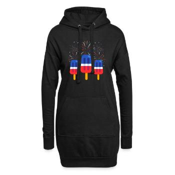 Popsicle patriotique - Sweat-shirt à capuche long Femme - noir - Devant