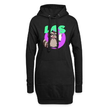 Graffiti Raccoon - Loco Animal Squad - Hoodie-Kleid - Schwarz - Vorne