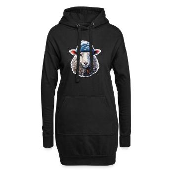 Winter Schaf - Hoodie-Kleid - Schwarz - Vorne