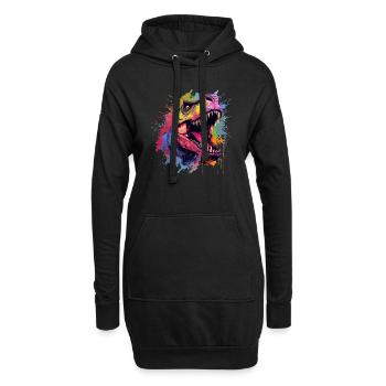 T-Rex Dinosaurier Dino Design für Herren & Damen - Hoodie-Kleid - Schwarz - Vorne