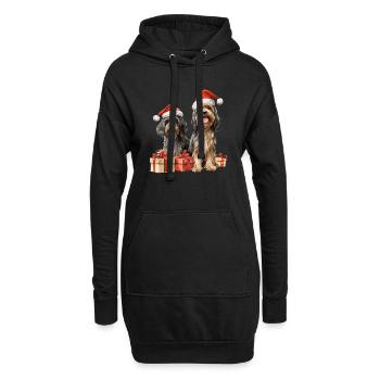 Merry Christmas Dogs - Hoodie-Kleid - Schwarz - Vorne