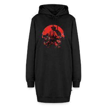 Japanische Kunst Kriegerin Onimusha - Hoodie-Kleid - Schwarz - Vorne - AI Model Female 172 light (172cm)