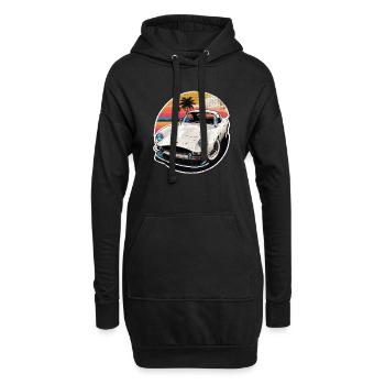 Oldtimer Sonnenuntergang - Hoodie-Kleid - Schwarz - Vorne
