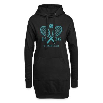 1936 Tennisclub - Hoodie-Kleid - Schwarz - Vorne