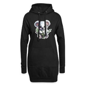 Koala niedlich - Hoodie-Kleid - Schwarz - Vorne