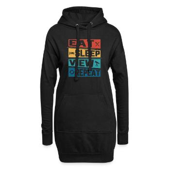 Eat Sleep View Repeat Astronomy Telescope Stargaze - Hoodie-Kleid - Schwarz - Vorne