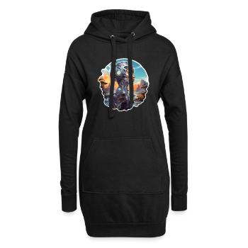 Science Fiction Fantasy - Hoodie-Kleid - Schwarz - Vorne