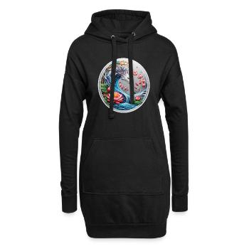 Dragon d’Asie - Sweat-shirt à capuche long Femme - noir - Devant