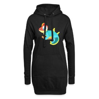 Caméléon coloré - Sweat-shirt à capuche long Femme - noir - Devant