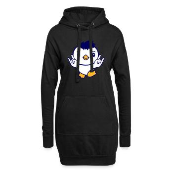 mignon Heavy Metal Canard Oiseau Poussin Jupe Geste de la main - Sweat-shirt à capuche long Femme - noir - Devant