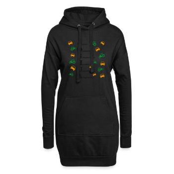 Josué - Sweat-shirt à capuche long Femme - noir - Devant