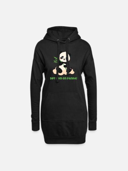 Cute Like A Panda! - Hoodie Dress - black
