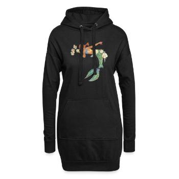 Meerjungfrau - Hoodie-Kleid - Schwarz - Vorne