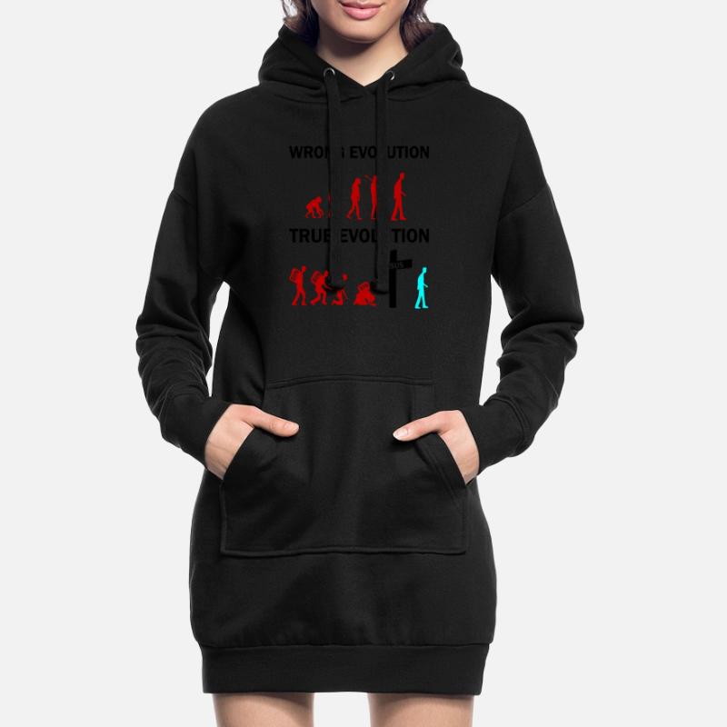 Jésus de la véritable évolution Sweat-shirt à capuche long Femme