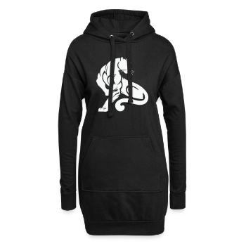 Panther Leopard - Hoodie-Kleid - Schwarz - Vorne