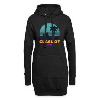 Klasse von 2025 blauer Himmel Sonnenuntergang - Hoodie-Kleid - Schwarz - Vorne