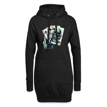Alien Kartenspiel - Hoodie-Kleid - Schwarz - Vorne