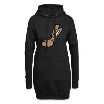 Hase Kaninchen Häschen Cartoon Kleintier niedlich - Hoodie-Kleid - Schwarz - Vorne