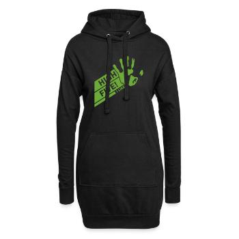 High Five einfarbig - Hoodie-Kleid - Schwarz - Vorne