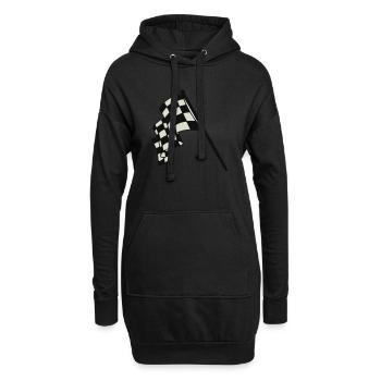 flags - Sweat-shirt à capuche long Femme - noir - Devant