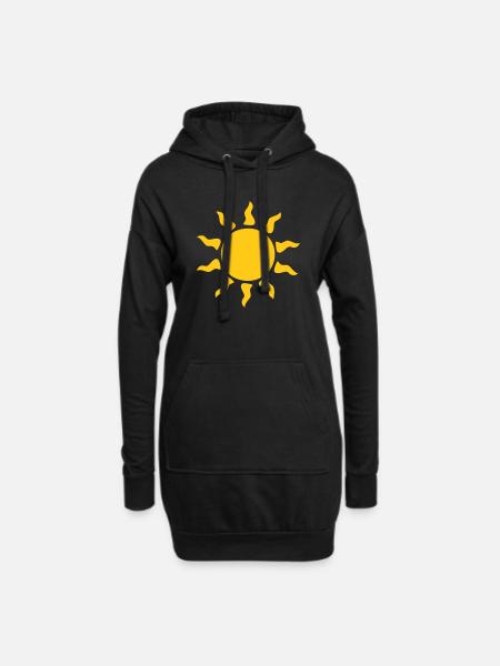 Sonne - Hoodie-Kleid - Schwarz