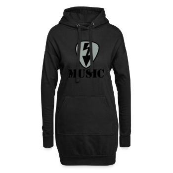 musique - Sweat-shirt à capuche long Femme - noir - Devant