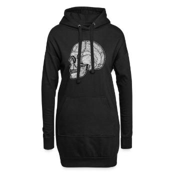 Skull_Lines.png - Hoodie-Kleid - Schwarz - Vorne