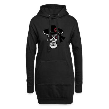 tete de mort chapeau breton crane general - Sweat-shirt à capuche long Femme - noir - Devant