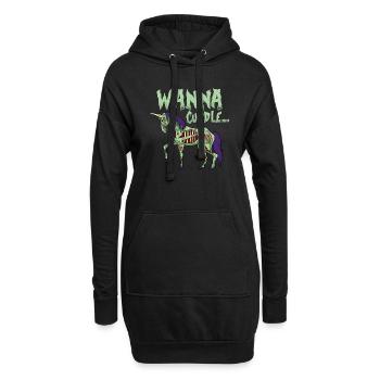 Halloween Einhorn untot Zombie lustig Geschenk - Hoodie-Kleid - Schwarz - Vorne