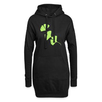 Ginkgo Halbkreis Girlande - Hoodie-Kleid - Schwarz - Vorne