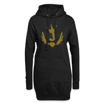 j_real_winged_heart - Hoodie-Kleid - Schwarz - Vorne