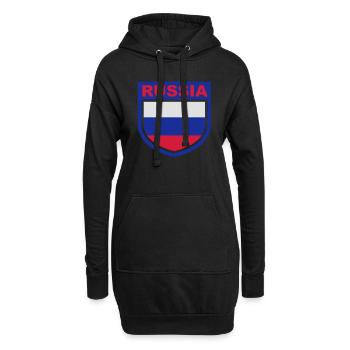 russia_emblem - Sweat-shirt à capuche long Femme - noir - Devant