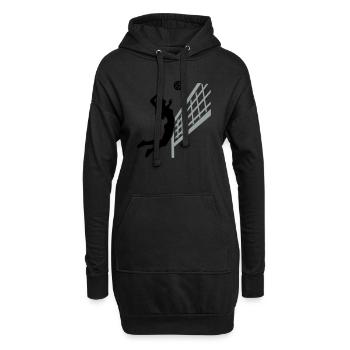 Volleyball - Sweat-shirt à capuche long Femme - noir - Devant