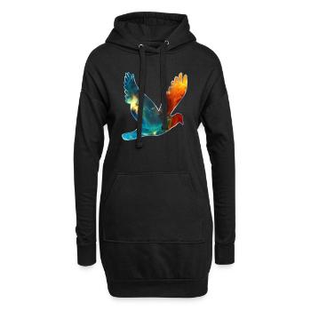 Friedenstaube Taube Frieden Vogel Symbol Universum - Hoodie-Kleid - Schwarz - Vorne