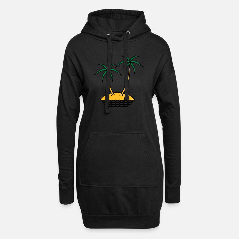 île - Sweat-shirt à capuche long Femme - noir