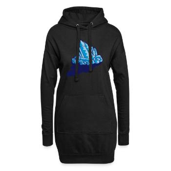 Schatten Kristall Edelstein - Hoodie-Kleid - Schwarz - Vorne