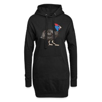 Perlhuhn - Hoodie-Kleid - Schwarz - Vorne