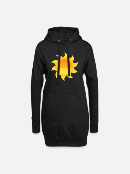 Sonnenzeichnung - Hoodie-Kleid - Schwarz