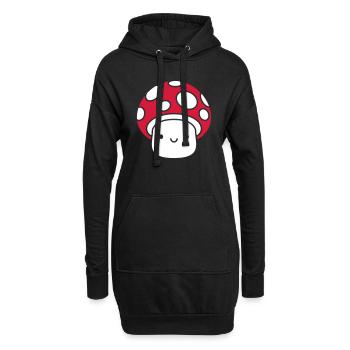 Petit champignon mignon - Sweat-shirt à capuche long Femme - noir - Devant