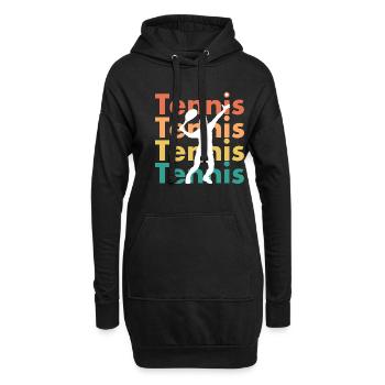 Tennis Shirt in Retro Vintage Stil - Geschenkidee - Hoodie-Kleid - Schwarz - Vorne