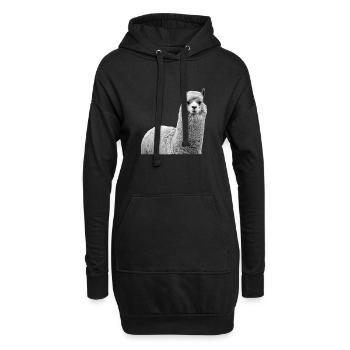 alpaga - Sweat-shirt à capuche long Femme - noir - Devant