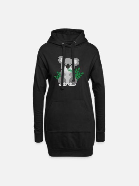 koala - Hoodie-Kleid - Schwarz