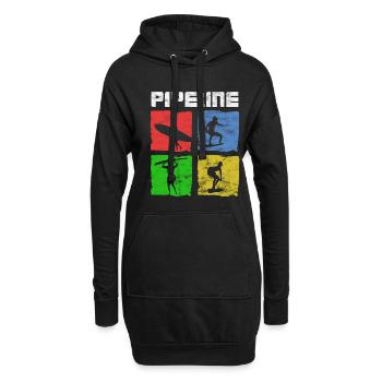 Surfen für Surfer Vintage Pipeline Geschenkidee - Hoodie-Kleid - Schwarz - Vorne