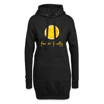 Feelin' Fruité. Fruits frais Orange Summer Splash - Sweat-shirt à capuche long Femme - noir - Devant