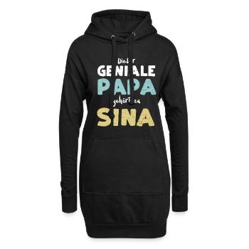 Dieser Geniale Papa Gehört Zu Sina - Hoodie-Kleid - Schwarz - Vorne