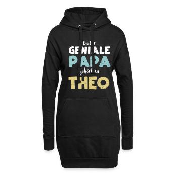 Dieser Geniale Papa Gehört Zu Theo - Hoodie-Kleid - Schwarz - Vorne