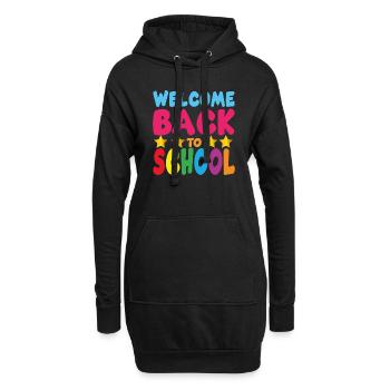 welcome back to school - Sweat-shirt à capuche long Femme - noir - Devant